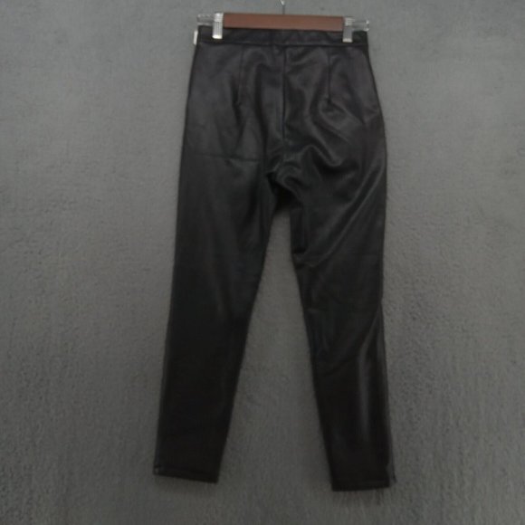 Miss‎ Selfridge Pants Womens 4 Black Faux Leather Petite Skinny Glam NWT - Picture 6 of 11